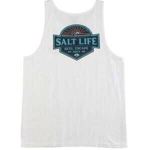 Salt Life Men's Reel Escape Tank White Small